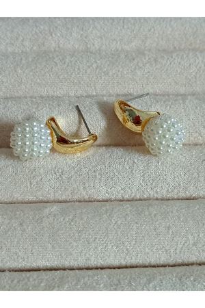 İncili  Gold Şık Küçük Hafif Kadın Küpe