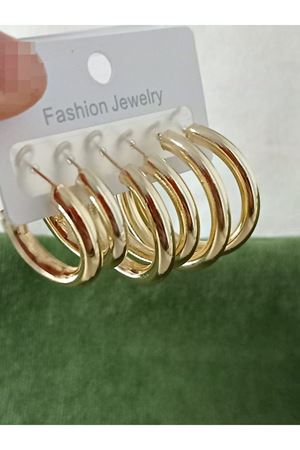 3 Boy Gold Boru Halka Kadın Küpe, 1cm-2cm-3cm