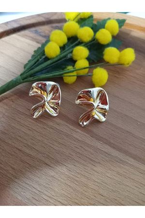 Gold Modern Tasarım Trend Kadın Küpe