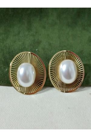 Gold İncili Tasarım Şık Çok Hafif Kadın Küpe