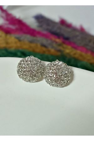 Gümüş Taşlı Küçük Şık Abiye Günlük Kadın Küpe