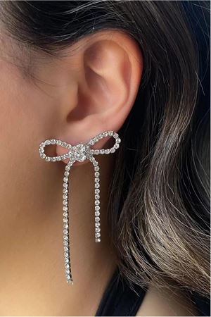 Zirkon Taşlı Fiyonk Sallantılı Uzun Abiye Kadın Küpe