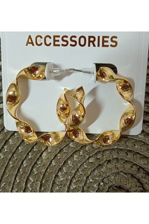 Gold Burgulu 3cm Halka Kadın Küpe