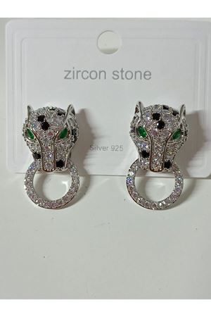 Zirkon Taşlı Kaplan Tasarımlı Şık Kadın Küpe