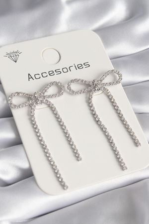 Zirkon Taşlı Fiyonk Sallantılı Uzun Abiye Kadın Küpe