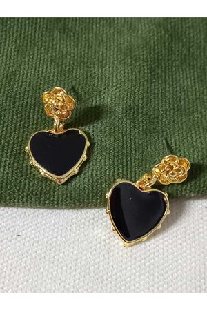 Gold Mineli Kalp Sallantılı Şık Kadın Küpe