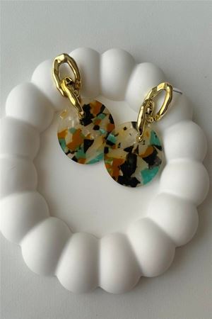 Yeşil Gold Büyük Kadın Küpe, Abiye, Günlük