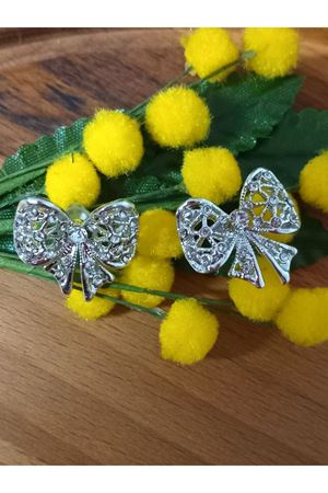 Gümüş Z,rkon Taşlı Fiyonk Tasarım Kadın Küpe