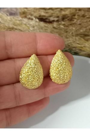 Gold Renk Tasarım Şık Kadın  Küpe