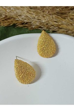 Gold Renk Tasarım Şık Kadın  Küpe