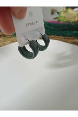 Nefti Yeşil Kalın Halka Kadın Küpe