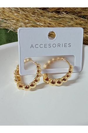 Gold Topçuklu Halka Marka Küçük Kadın Küpe