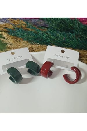 Nefti Yeşil Kalın Halka Kadın Küpe