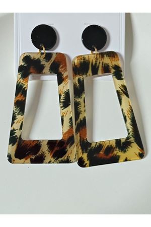 Leopar Sallantılı Büyük Şık Zarif Kadın Küpe