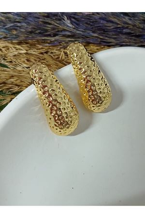 Gold Renk Tasarım Şık Kadın  Küpe