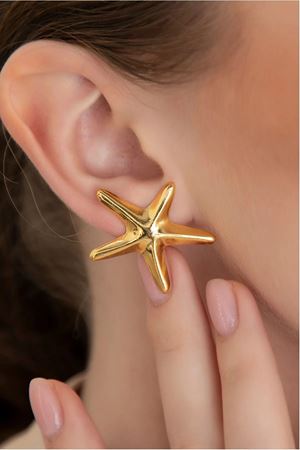 Gold Deniz Yıldızı Kadın Küpe