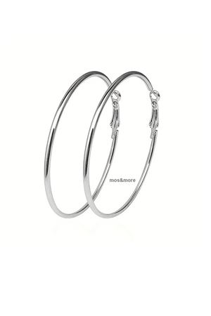 Gümüş 7cm Maxi boy Boy Halka Kadın Küpe