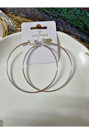 Gümüş 7cm Maxi boy Boy Halka Kadın Küpe