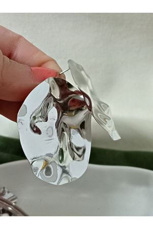 Gümüş Büyük Yuvarlak Şık Çok Haiffi Kadın Küpe