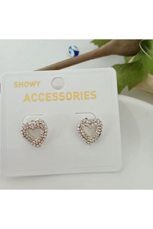 Kalp Tasarım Küçük Zirkon Gümüş Renk Kadın Küpe