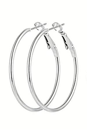 5cm Gümüş Orta Boy Halka Kadın Küpe