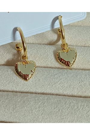 Gold Halka Kalp Sallantılı Kadın Küpe