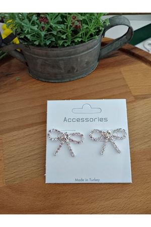 Suyolu Kristal Taşlı Fiyonk  Kadın Küpe, Abiye, Günlük