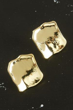 Gold Kare Tasarım Plaka Kadın Küpe (2cm)