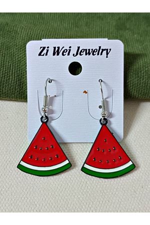 Karpuz Çizgi Karakter 1 Çift Eğlenceli  Çocuk Küpesi