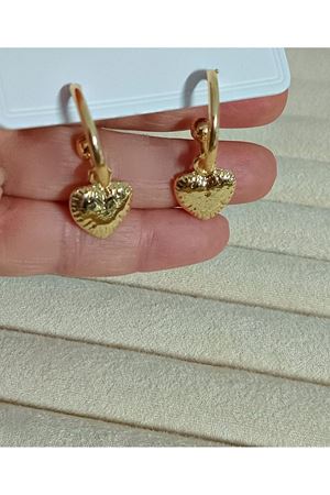 Gold Halka Kalp Sallantılı Kadın Küpe