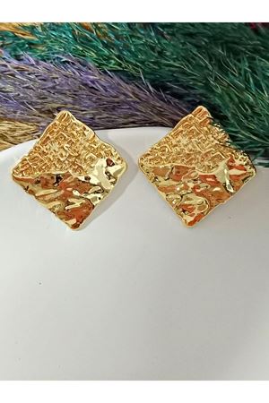 Gold Renk Plaka Kadın Küpe