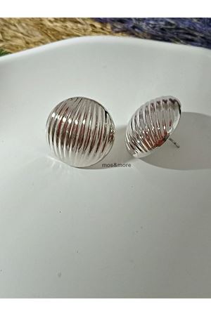 Gümüş Renk Yuvarlak İçİ Boş Kadın Küpe