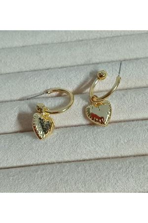 Gold Halka Kalp Sallantılı Kadın Küpe