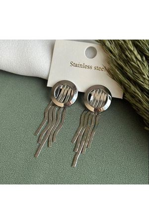 Çelik Sallantılı Tasarım Kadın Küpe