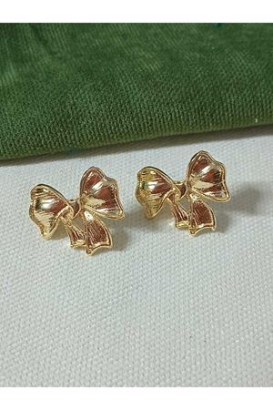 Gold Fiyonk Tasarım Kadın Küpe