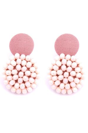 Kesme Boncuklu Dokulu Somon Küpe