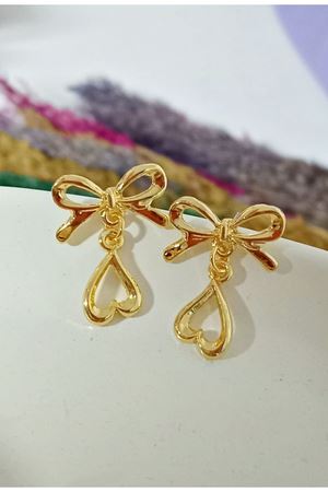 Fiyonk Kalp Sallantılı Minimal Kadın Küpe