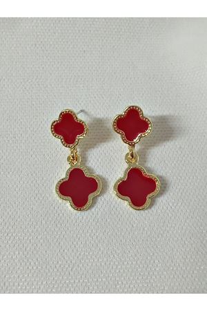 Yonca Bordo Mineli Sallantılı Kadın Küpe