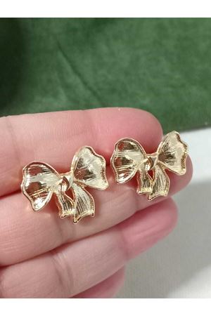 Gold Fiyonk Tasarım Kadın Küpe