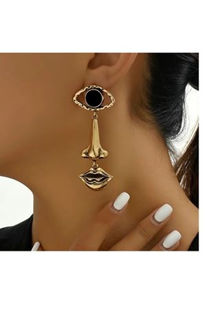 Göz Burun Dudak Gold Kadın Küpe