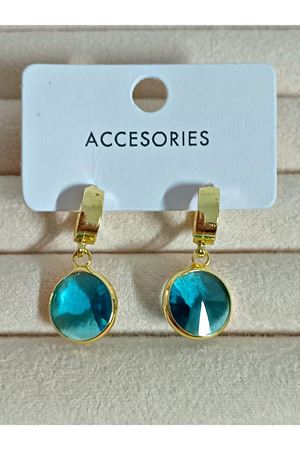 Mavi Taşlı Yuvarlak Zamansız Kurtarıcı  Şık Kadın Küpe