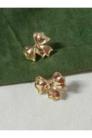 Gold Fiyonk Tasarım Kadın Küpe