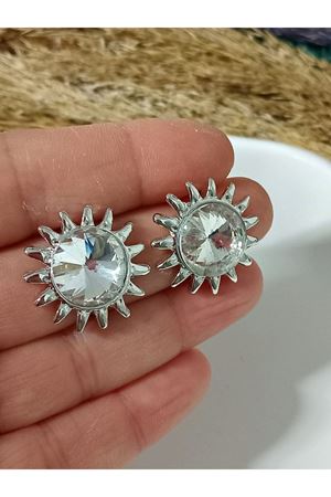 Zirkon Taşlı Güneş Abiye Günlük Kadın Küpe