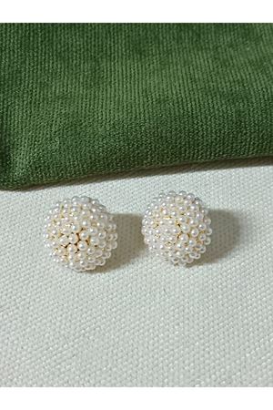 Gold İncili Minimal Şık Abiye Günlük Kadın Küpe