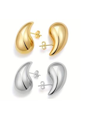 Gold  Gözyaşı Damlası Hafif  Kadın Küpe 3cm