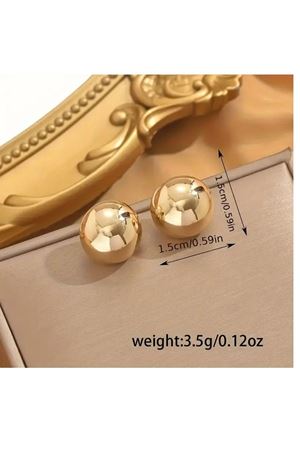 Gümüş Renk Zamansız Yuvarlak Hafif Top Küpe