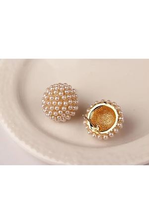 Gold İncili Minimal Şık Abiye Günlük Kadın Küpe