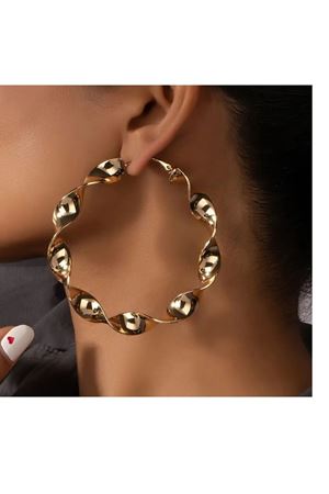 Gümüş Burgulu 5cm Büyük Halka Kadın Küpe