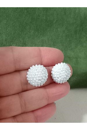 Gümüş İncili Minimal Şık Abiye Günlük Kadın Küpe