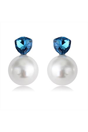 Zirkon Taşlı Gümüş Kaplama Beyaz Inci Saplama Küpe